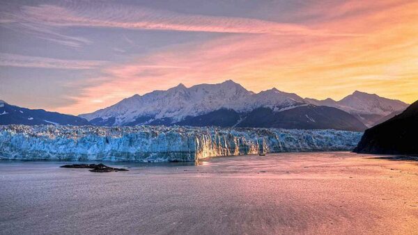 hubbard glacier alaska sunset icebergs